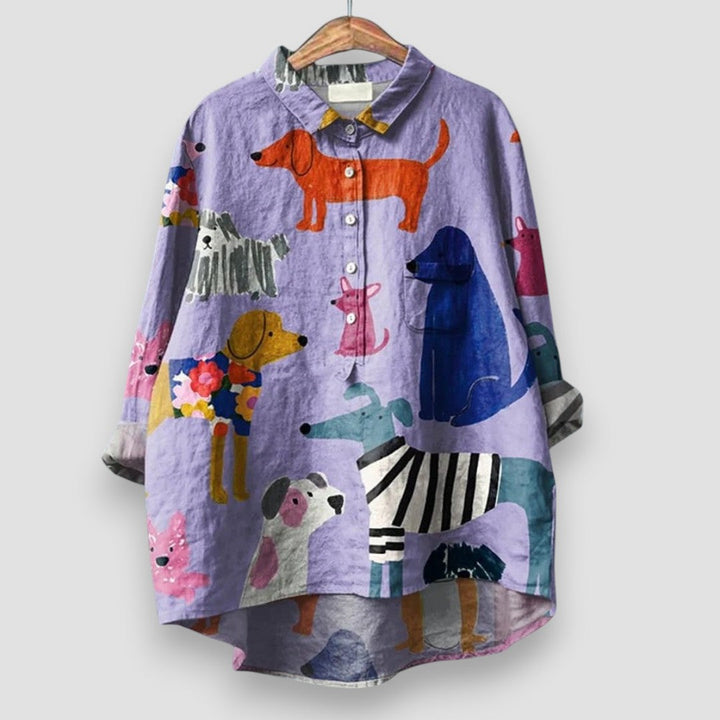 Women’s Blouse | Graphic Button Front