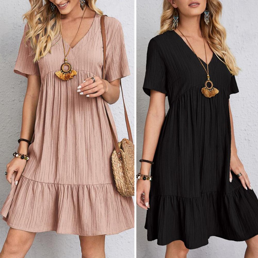 Women’s Dress | V-Neck Tiered Hemline