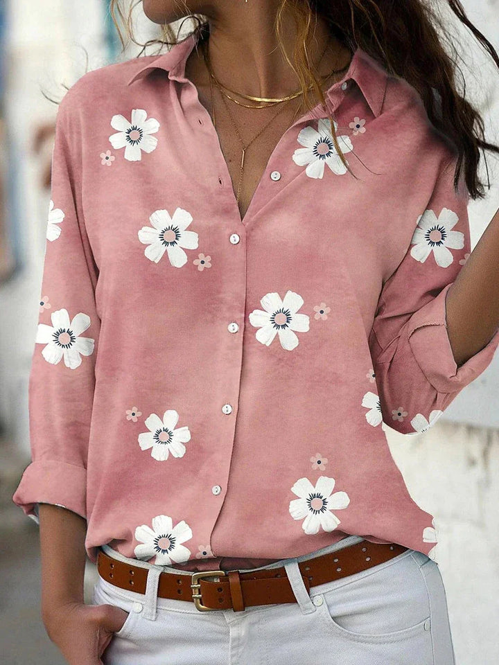 Women's Blouse | Button Front Floral Print