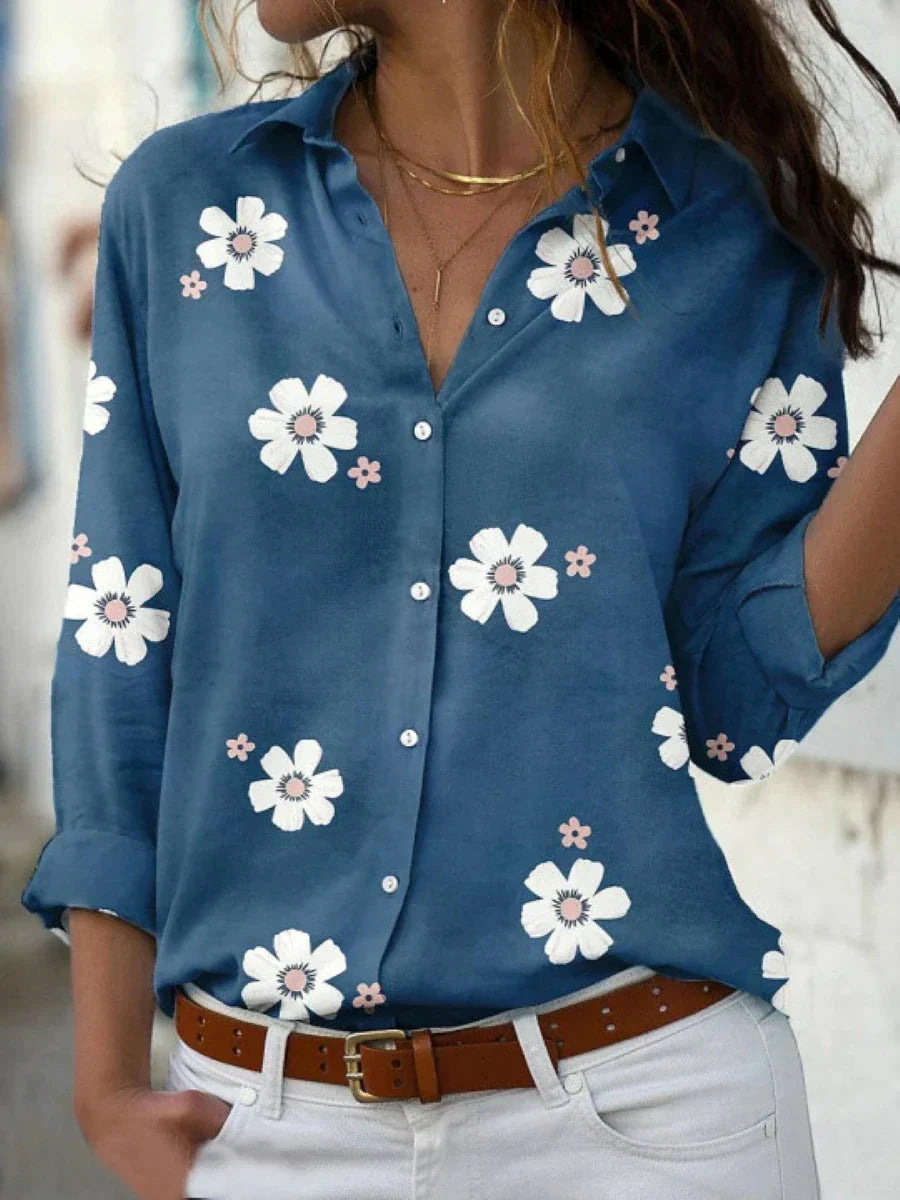 Women's Blouse | Button Front Floral Print