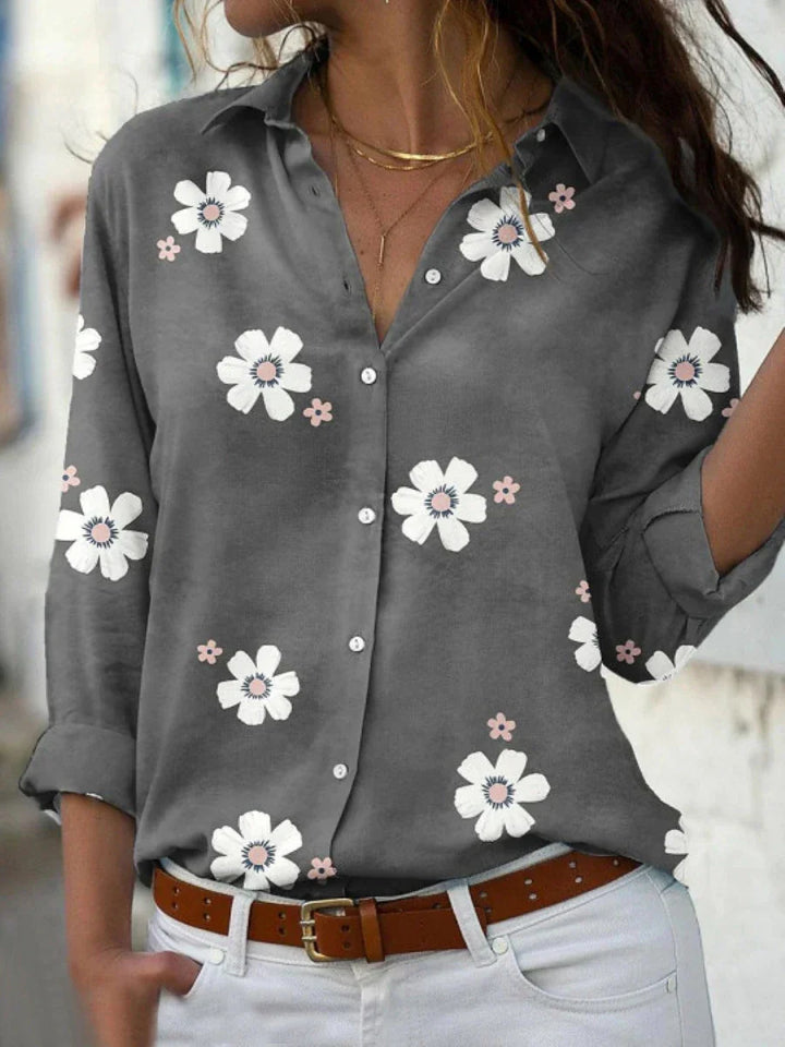 Women's Blouse | Button Front Floral Print