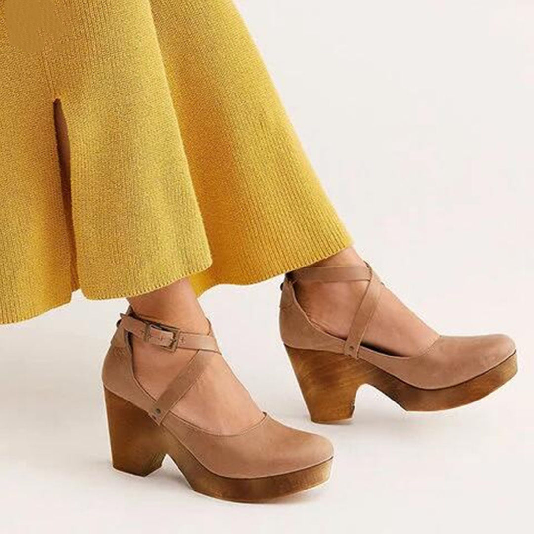Heels For Women | Closed Rounded Toe Block Heel