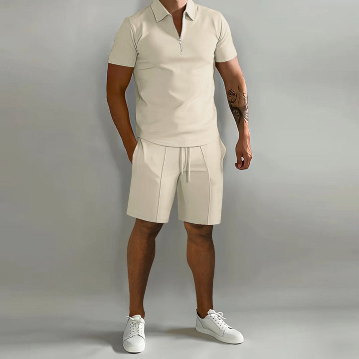 Men’s Two-Piece Set | Zip Polo And Shorts