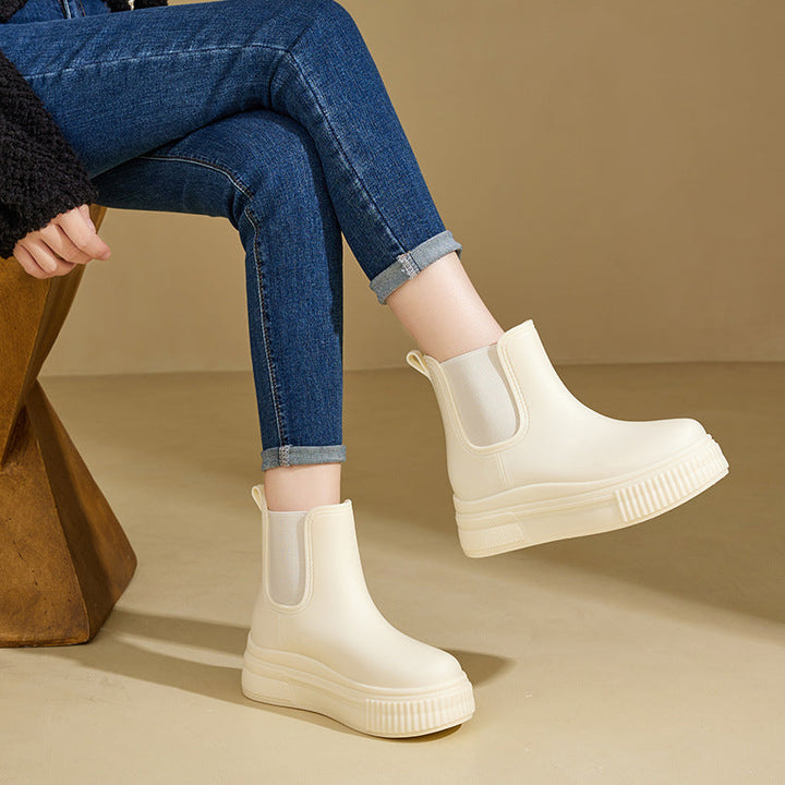 Boots For Women | Platform Ankle Elastic Side Panels