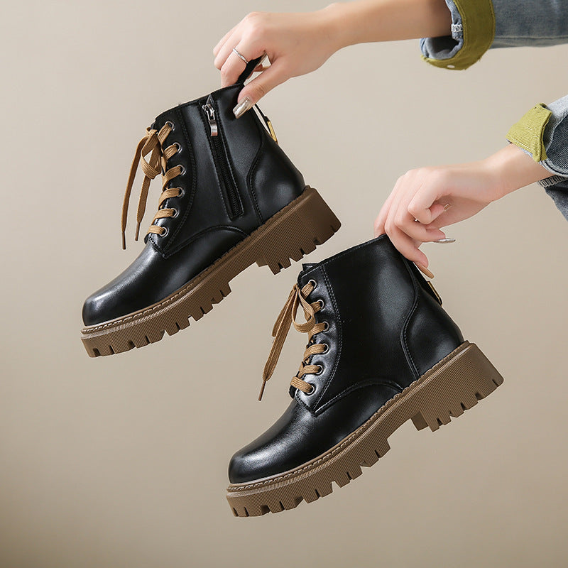 Boots For Women | Side Zipper Round Toe