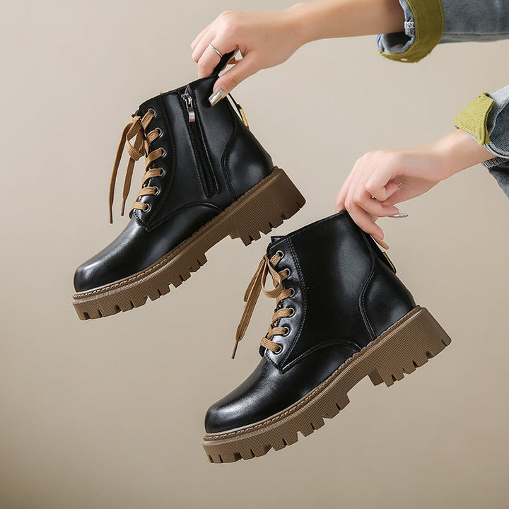 Boots For Women | Side Zipper Round Toe