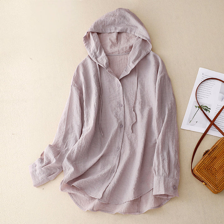 Women’s Blouse | Hooded Button-Front