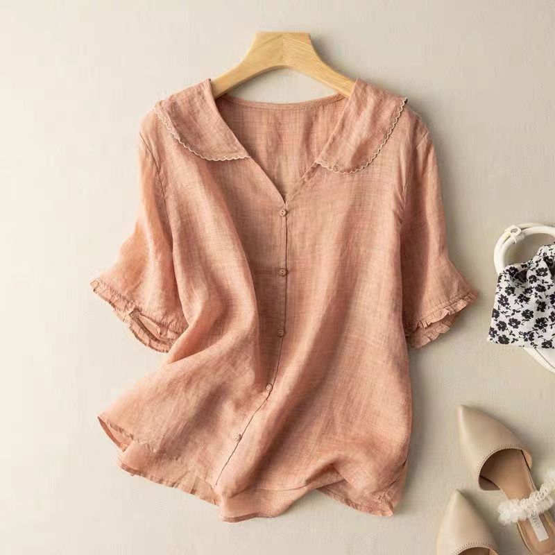 Women's Blouse | Front Scalloped Button Collar
