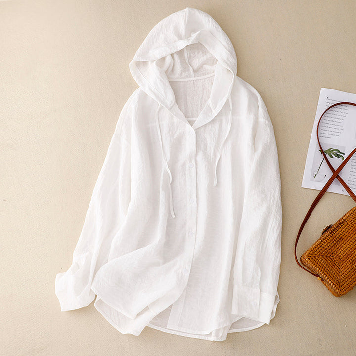 Women’s Blouse | Hooded Button-Front