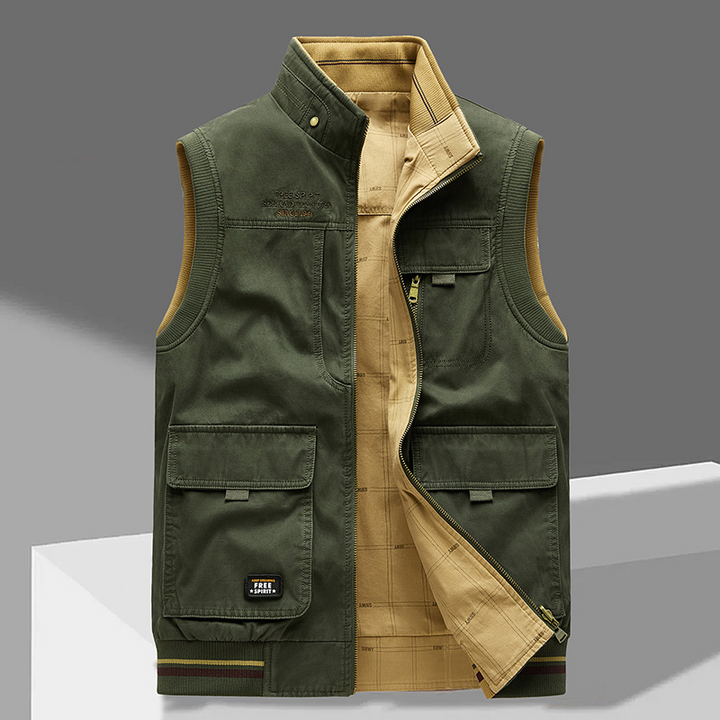 Men’s Vest | Multi Pocket Zip Front