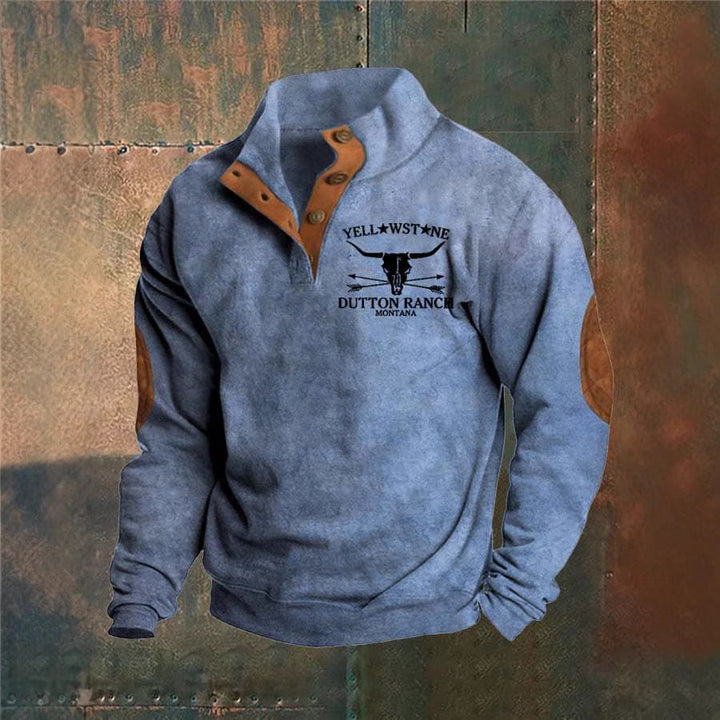 Men’s Sweatshirt | Button Neck Graphic Design