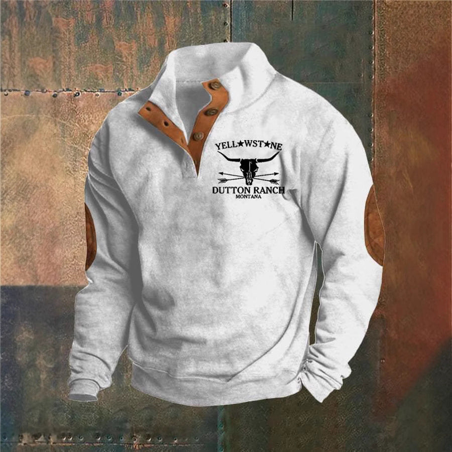 Men’s Sweatshirt | Button Neck Graphic Design