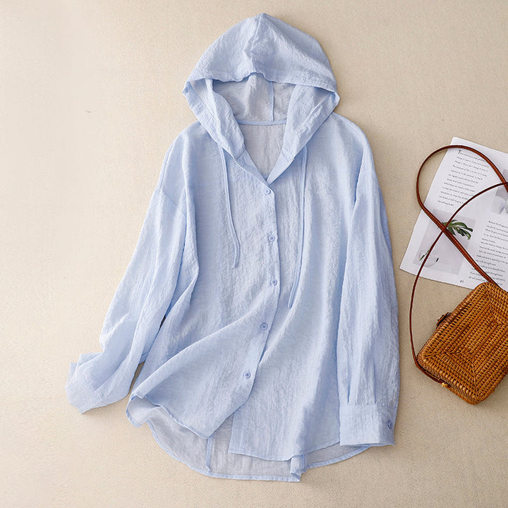 Women’s Blouse | Hooded Button-Front