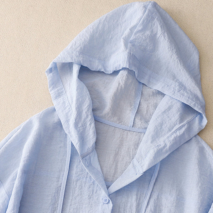 Women’s Blouse | Hooded Button-Front