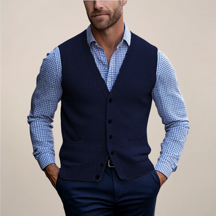 Men’s Formal Vest | V Neck Button Front