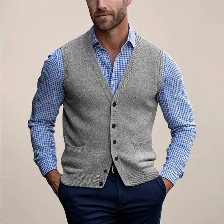 Men’s Formal Vest | V Neck Button Front