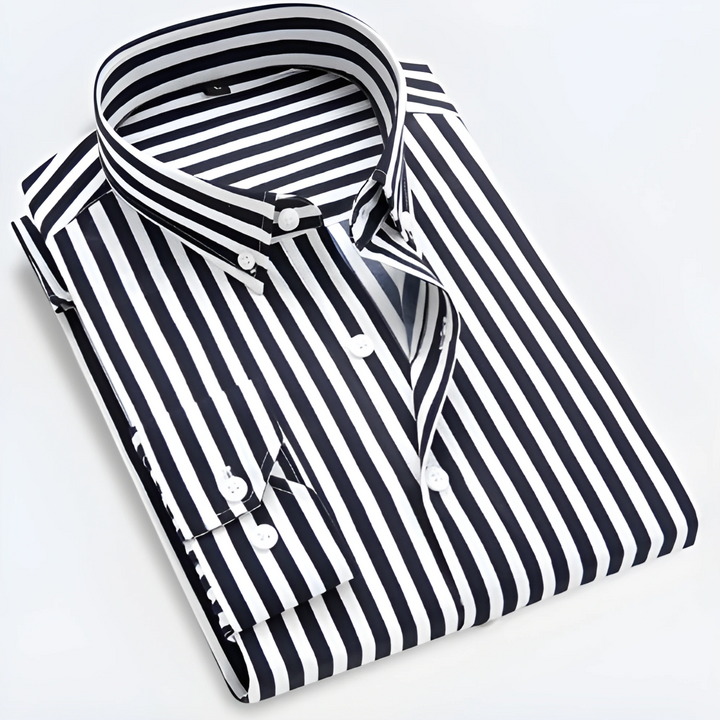 Men's Polo Shirt | Striped Long Sleeve