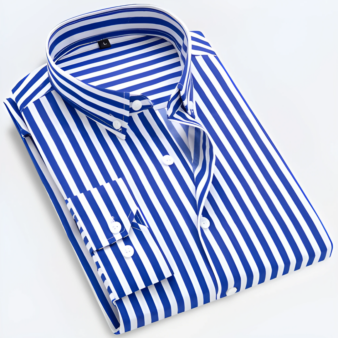 Men's Polo Shirt | Striped Long Sleeve