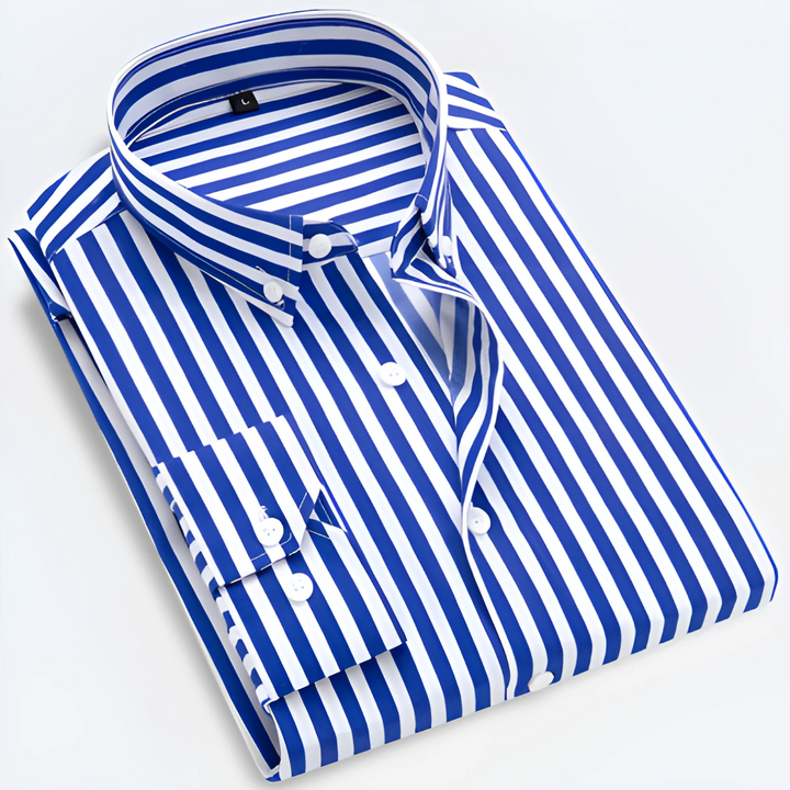 Men's Polo Shirt | Striped Long Sleeve