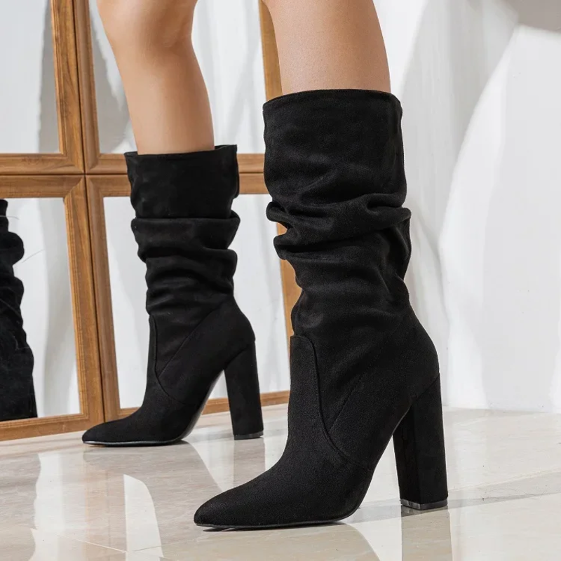 Boots For Women | Mid-Calf Gathered Shaft