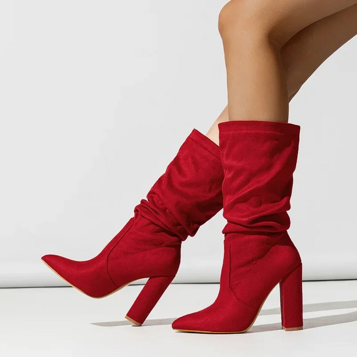 Boots For Women | Mid-Calf Gathered Shaft