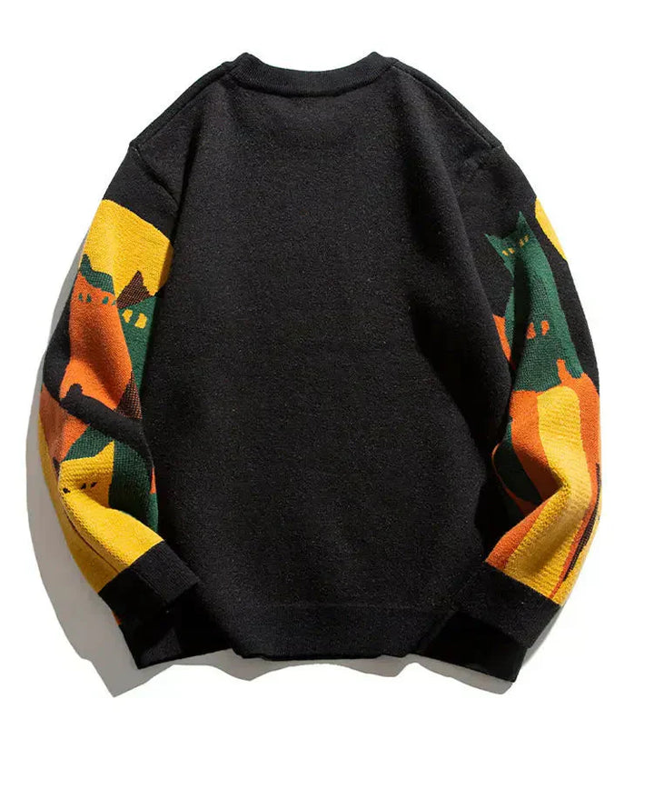 Women’s Sweater | Graphic Stylized Cat Shapes