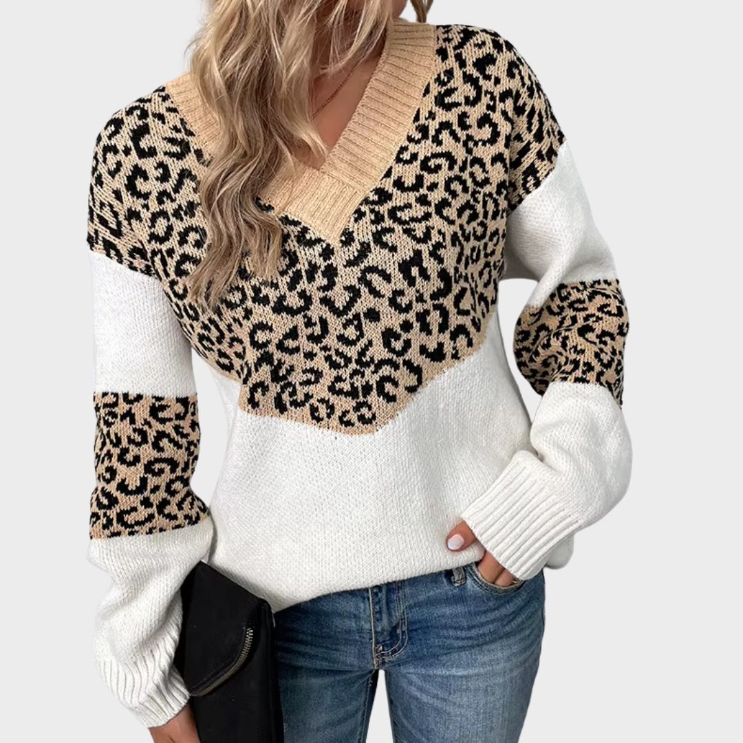 Women's  Sweater | Long Sleeve Contrast Sections