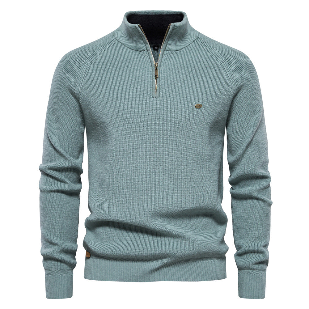 Men’s Sweater | Stand Collar Quarter Zip