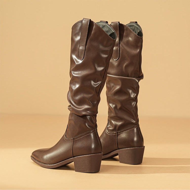 Boots For Women | Slouch-style Shape Block Heel