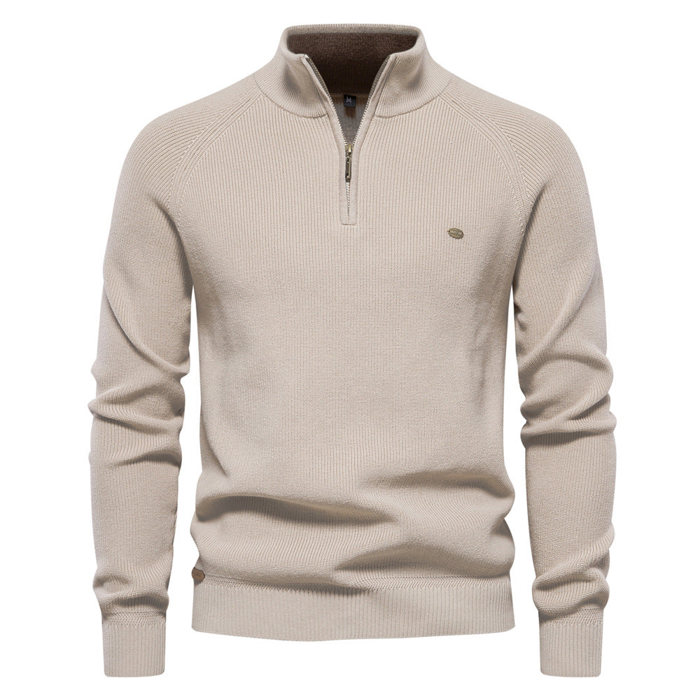 Men’s Sweater | Stand Collar Quarter Zip