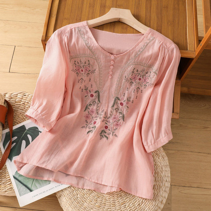 Women’s Blouse | Floral Front Embroidery  Detail