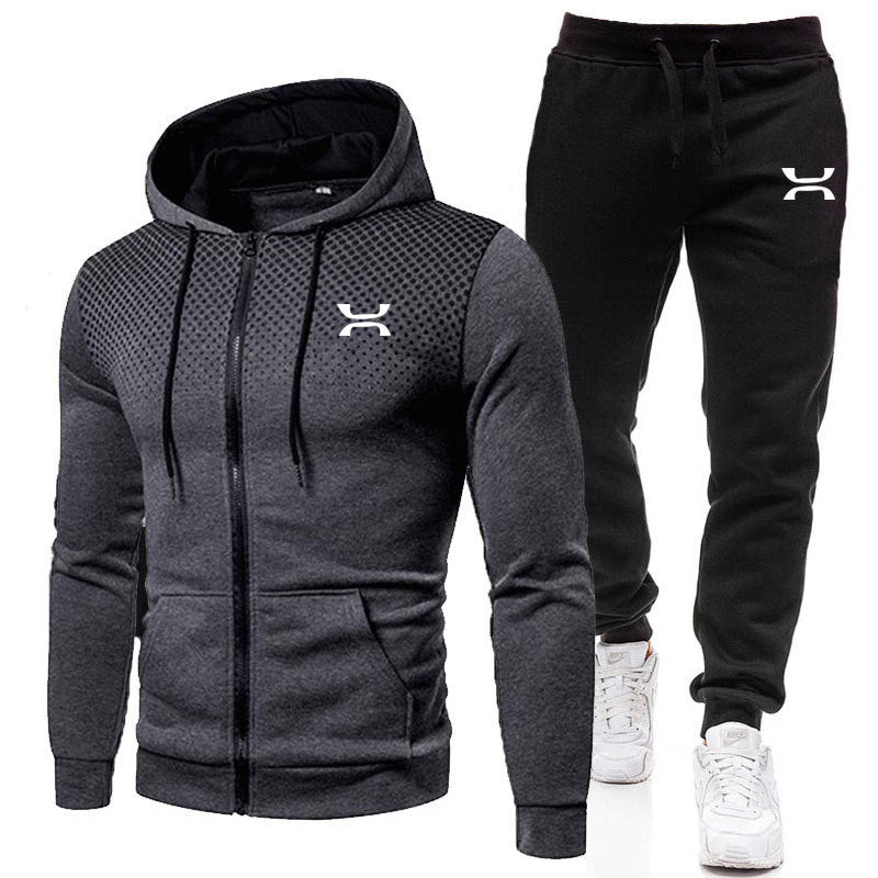 Men’s Two-Piece Set | Hooded Jacket Cuffed Pants