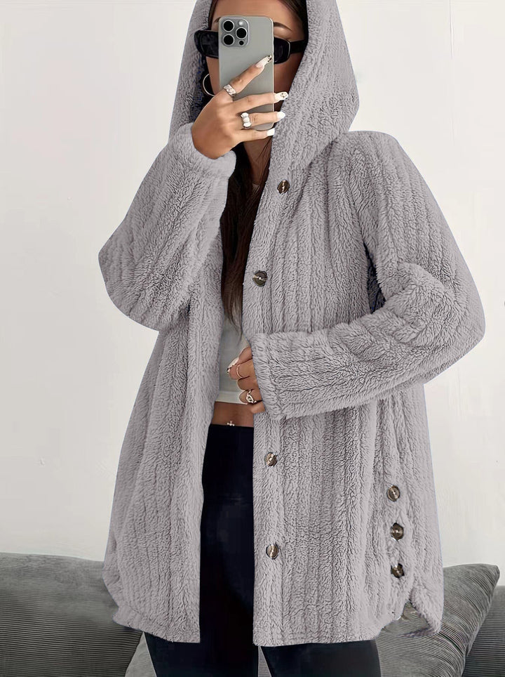 Women’s Cardigan | Button Front Hooded Neckline