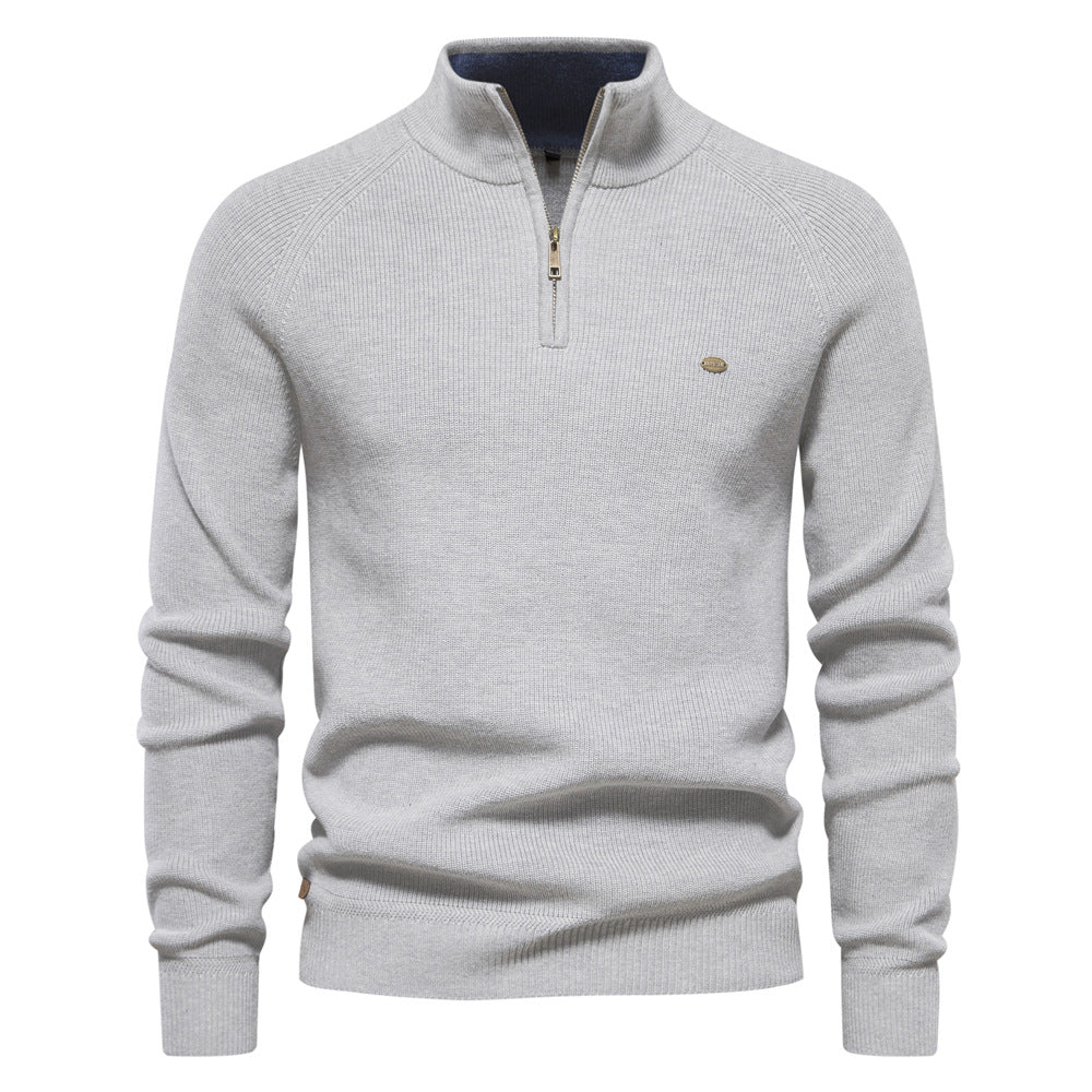 Men’s Sweater | Stand Collar Quarter Zip