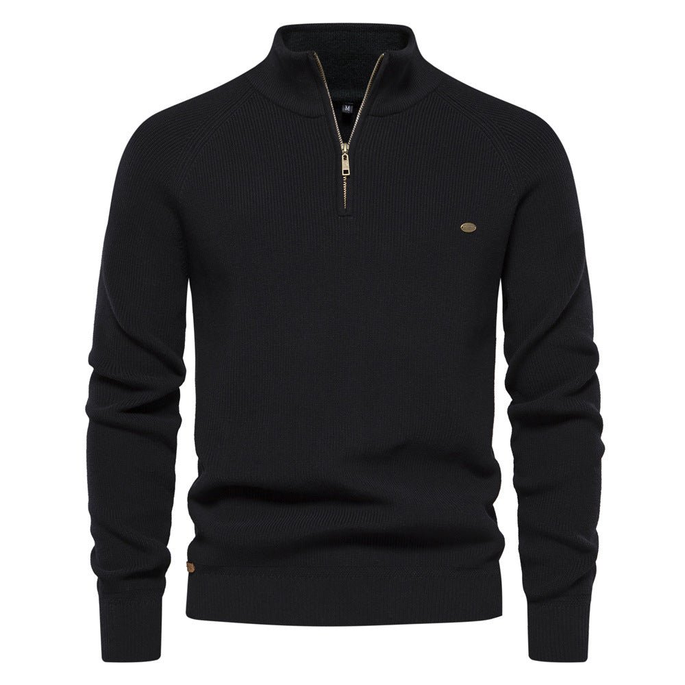 Men’s Sweater | Stand Collar Quarter Zip