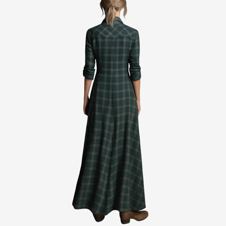 Women's Dress | Collared Neckline Plaid Pattern