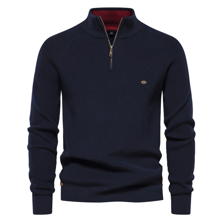 Men’s Sweater | Stand Collar Quarter Zip