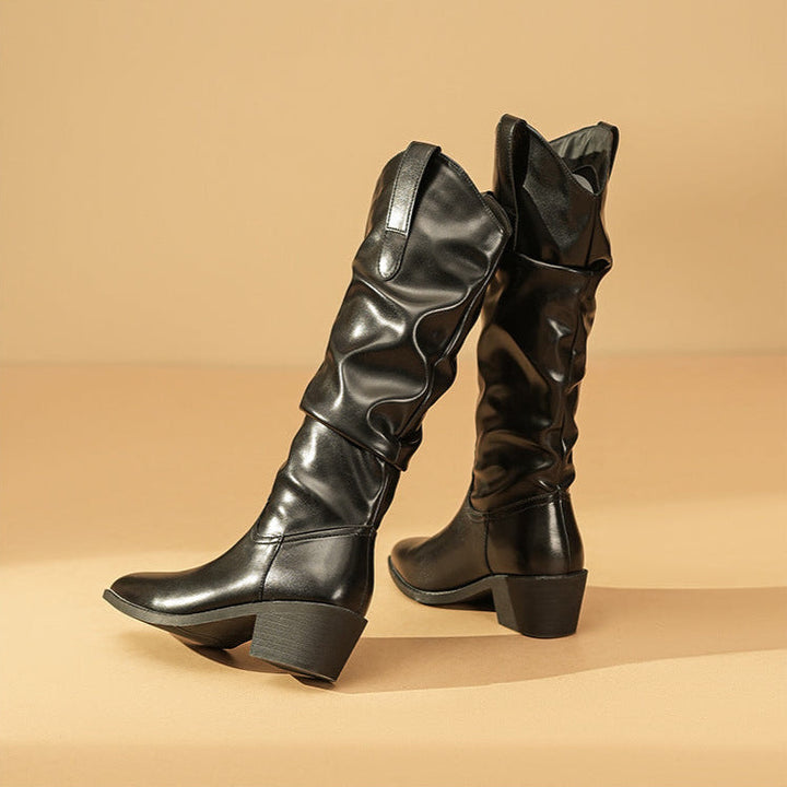 Boots For Women | Slouch-style Shape Block Heel