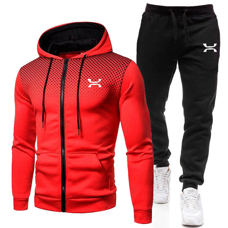 Men’s Two-Piece Set | Hooded Jacket Cuffed Pants