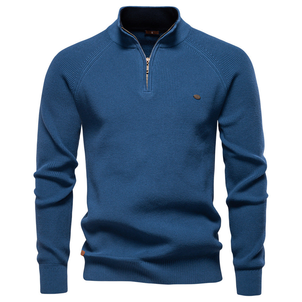 Men’s Sweater | Stand Collar Quarter Zip