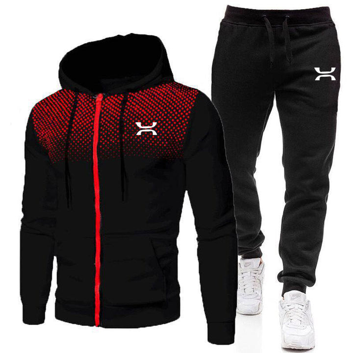 Men’s Two-Piece Set | Hooded Jacket Cuffed Pants