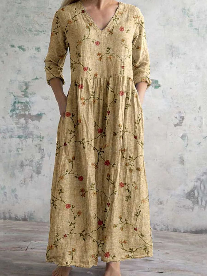 Women’s Dress | V-Neck Maxi Floral Print