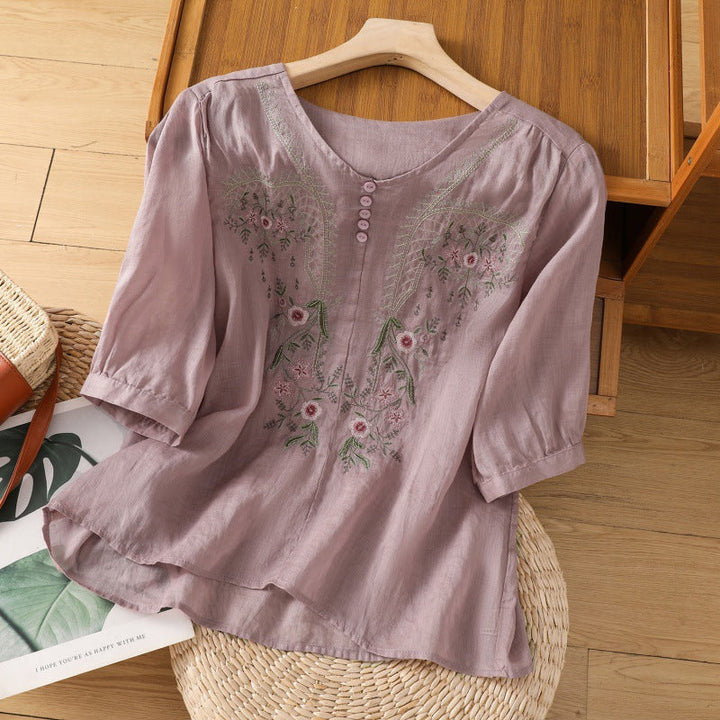 Women’s Blouse | Floral Front Embroidery  Detail