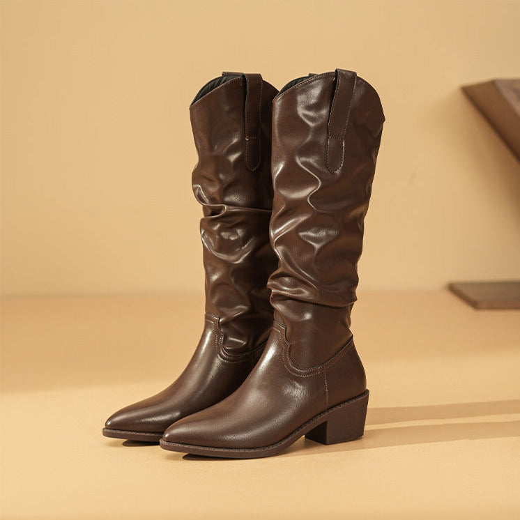 Boots For Women | Slouch-style Shape Block Heel