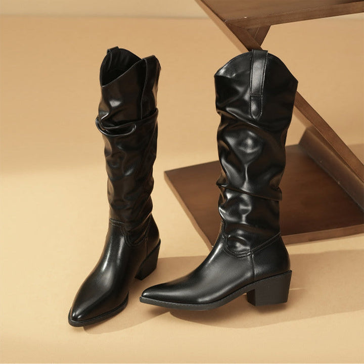Boots For Women | Slouch-style Shape Block Heel