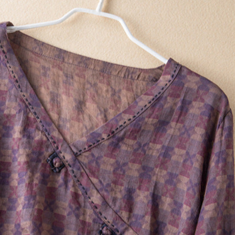 Women’s Blouse | Printed V-Neck