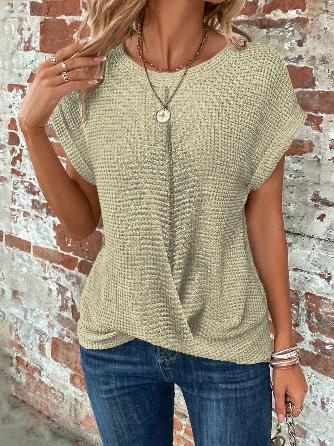 Women’s Top | Waffle Textured Knit