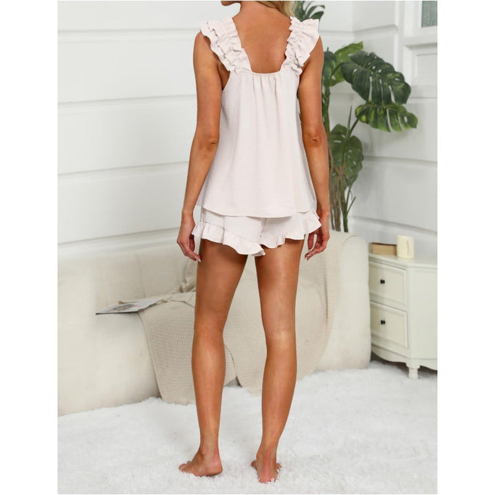 Women’s Lounge Set | Ruffle Trim and Shorts