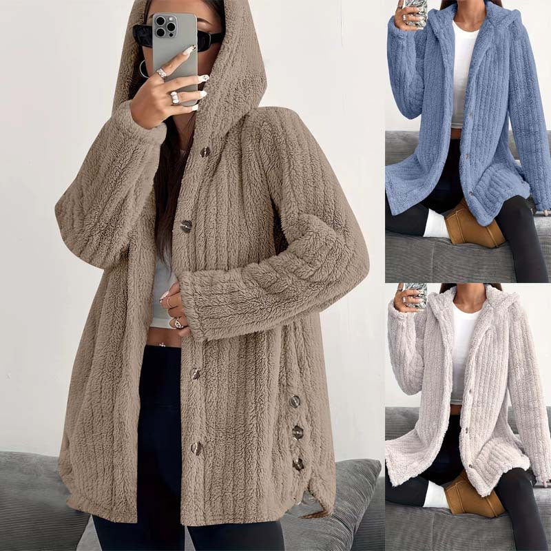 Women’s Cardigan | Button Front Hooded Neckline