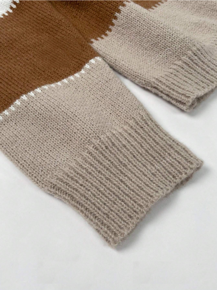 Women's Sweater | Multi-panel Color Block Layout